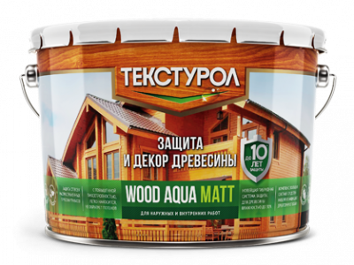 Текстурол WOOD AQUA MATT деревозащитное средство на вод. основе, Белый, 10 л